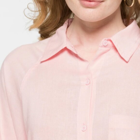 Lulus Works Well Oversized Long Sleeve Button-Up Top - Picture 3 of 4